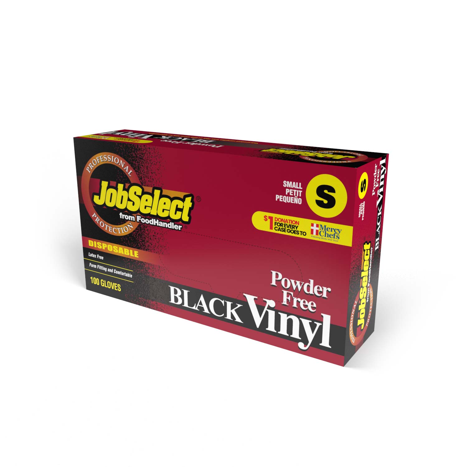 JobSelect Powder Free Black Vinyl Gloves