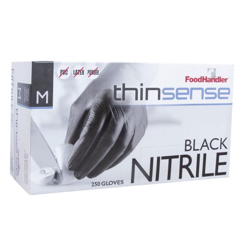 thinsense® Black Nitrile Gloves in Size Medium - Disposable Gloves - 103-TS14-BLK