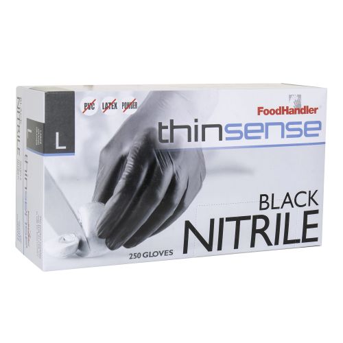 thinsense black nitrile gloves large