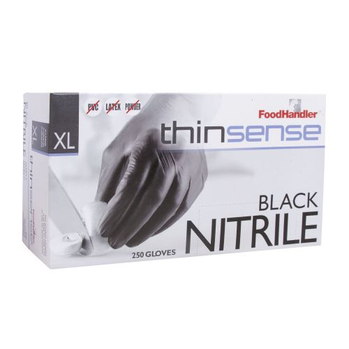 thinsense nitrile black gloves extra large