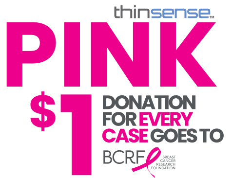 thinsense pink nitrile gloves $1 case donation to BCRF