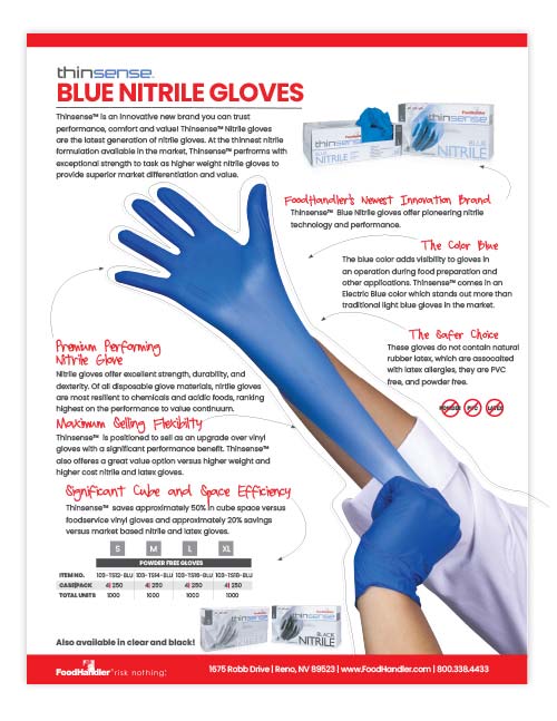 Thinsense Blue Nitrile Gloves