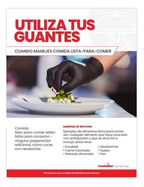 FoodHandler Wear Your Gloves Spanish