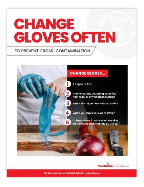 FoodHandler Change Your Gloves Often English