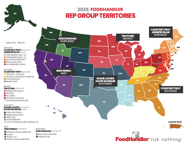 2025 Foodhandler Broker Rep Territory Map