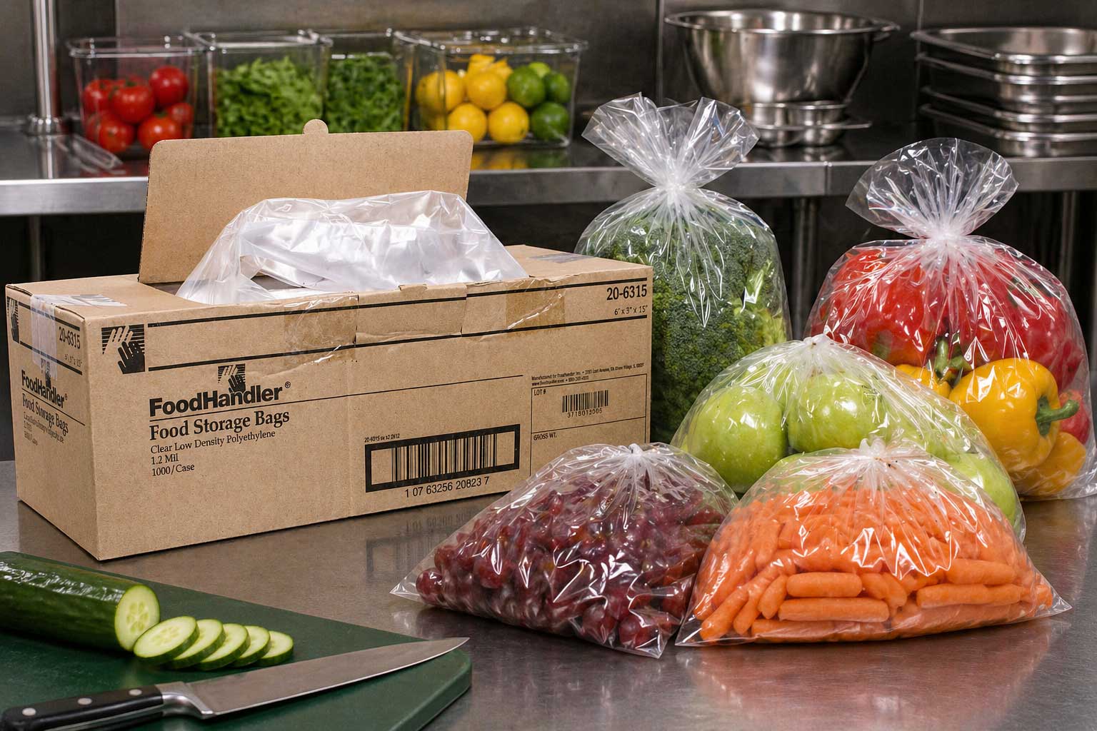 FoodHandler Food Storage Bags – dry, wet, frozen, high heat, single and double reclosable track FoodHandler Food Storage Bags - dry, wet, frozen, high heat, single and double reclosable track