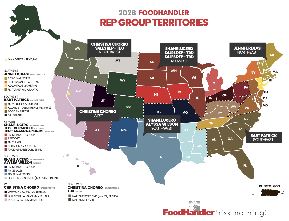 2026 FoodHandler Rep Group Territories